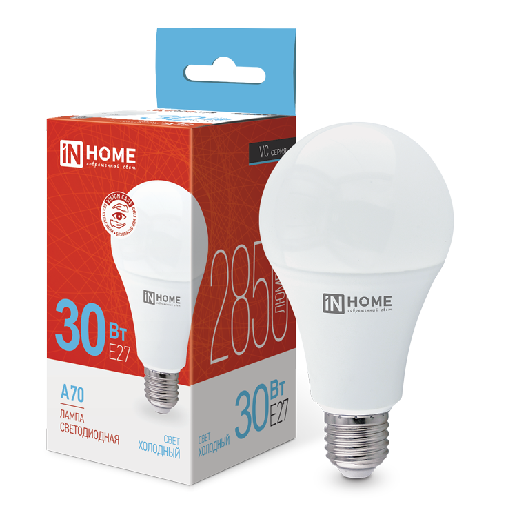Лампа светодиодная LED-A70-VC 30Вт 230В Е27 6500К 2850Лм IN HOME