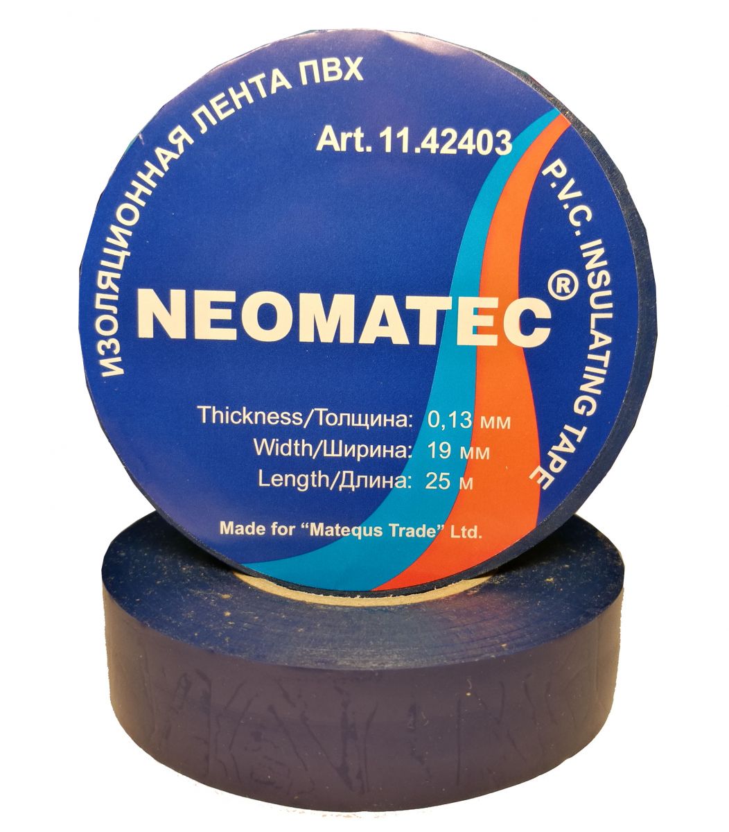 Изолента (25м х 19мм х 0,135мм) синяя NEOMATEC