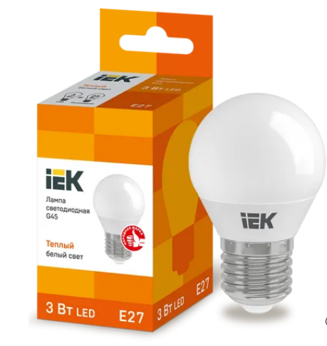 Лампа светодиодная LED 3Вт 230В GU10 тепло-белая IEK