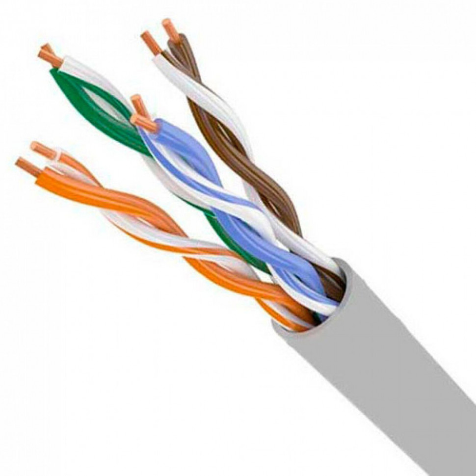 Кабель витая пара U/UTP кат.5Е 4х2х24AWG solid PVC сер. iTK