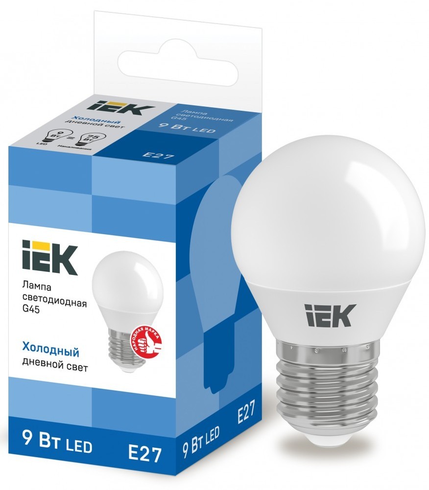 Лампа светодиодная ECO G45 3Вт шар 3000К E27 230В IEK