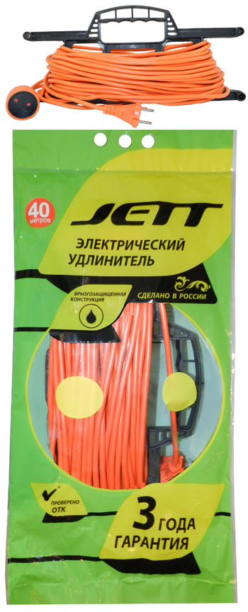 Удлинитель на рамке JETT РС-1 литой (ПВС оранж.) 16м