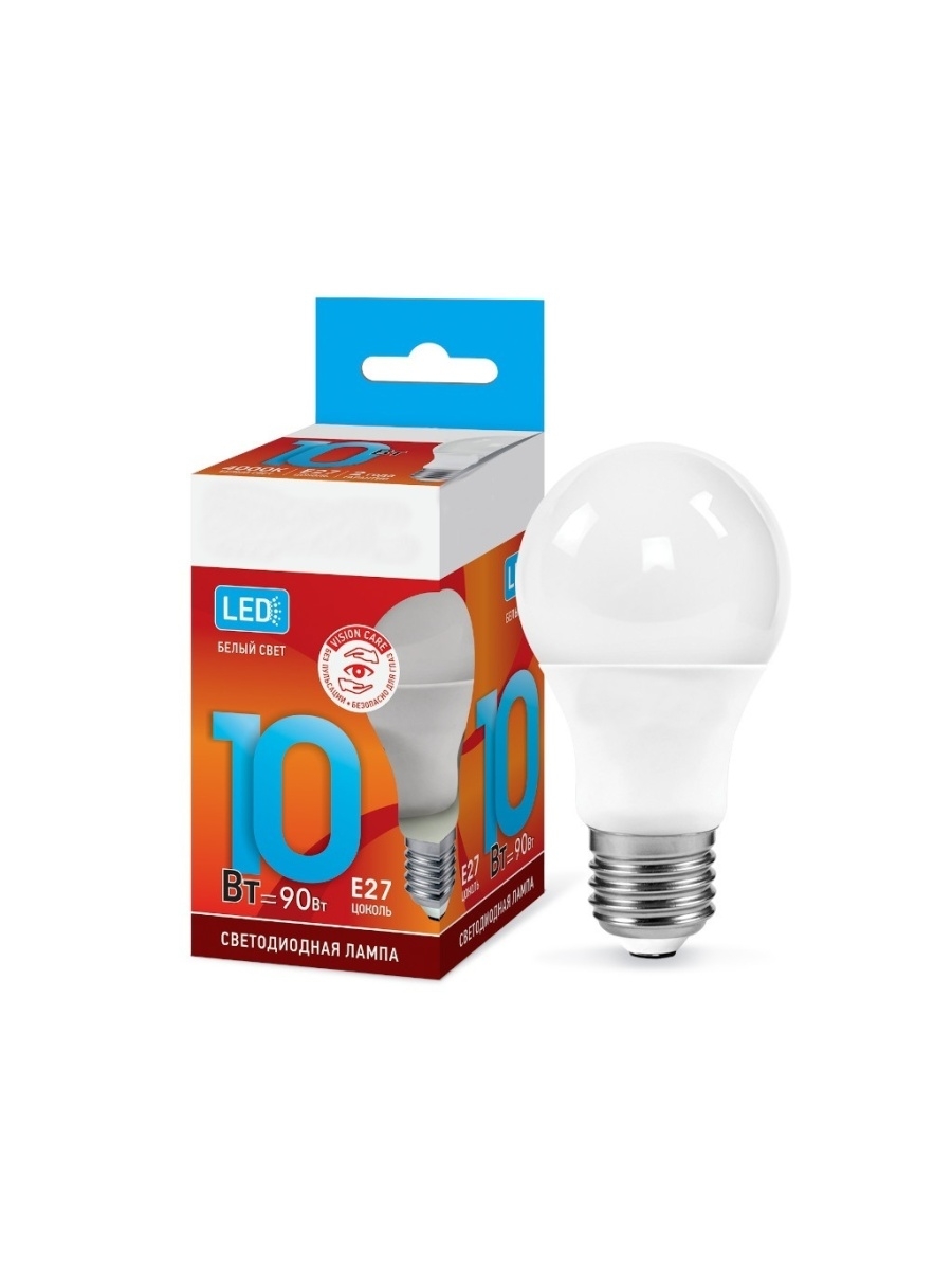 Лампа светодиодная LED-A60-VC 10Вт 230В E27 4000К нейтр. бел. 900Лм IN HOME