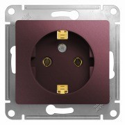 Розетка 1-м СП Glossa 16А IP20 с заземл. механизм баклажан SE