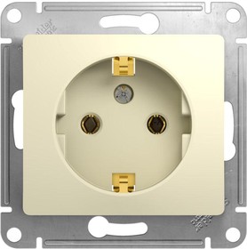 Розетка 1-м СП Glossa 16А IP20 с заземл. механизм беж. SE