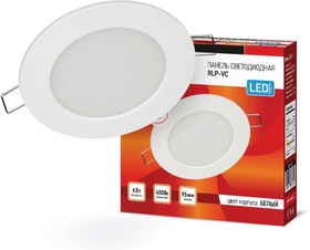 Светильник светодиодный RLP-VC 6Вт 4000К IP40 420лм 230В 95мм кругл.встраив.панель бел.IN HOME