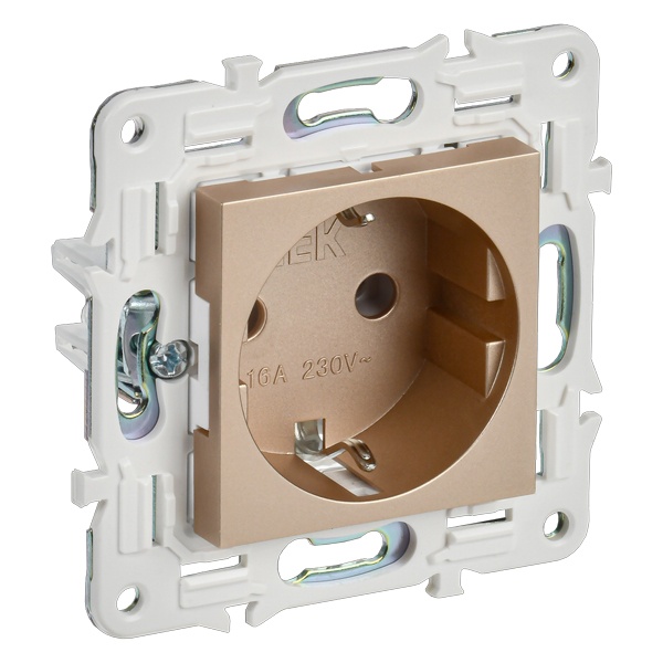 Розетка SKANDY 16A с заземл. без защ. шторок  SK-R05Sа песочн. IEK