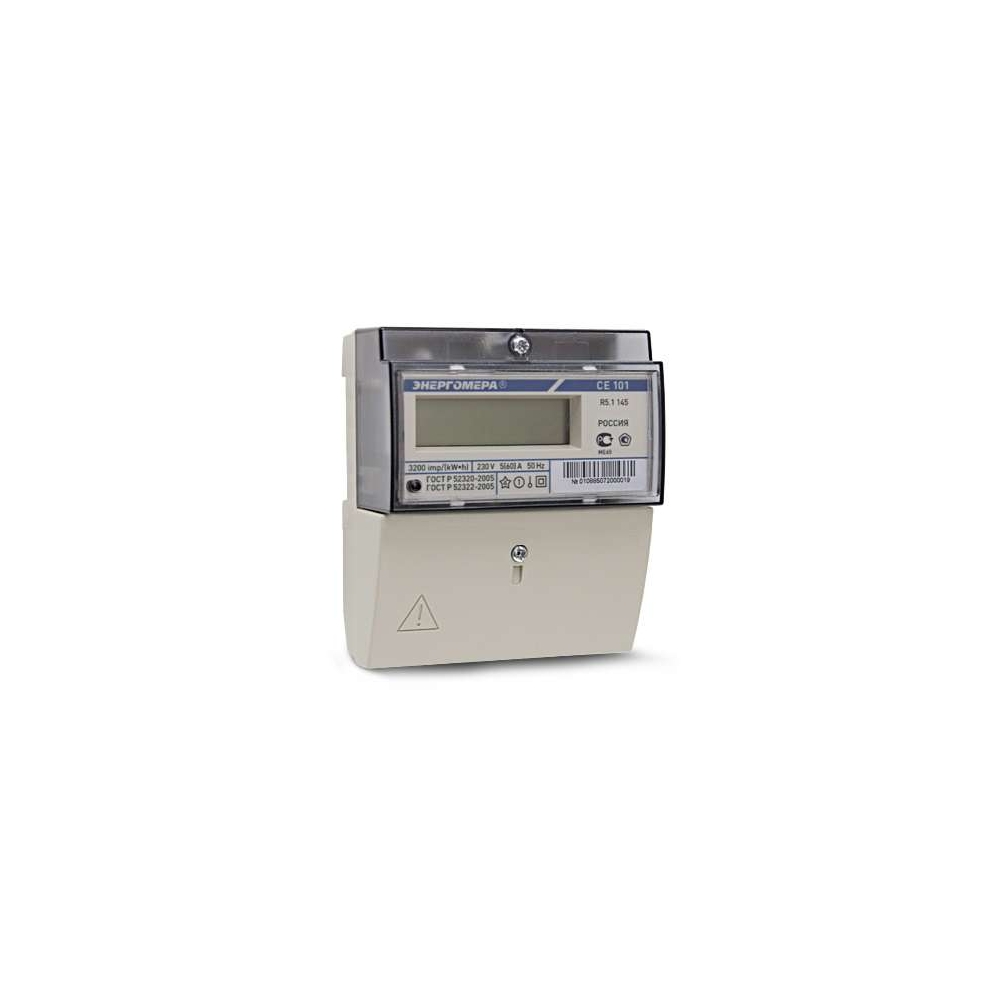 Счетчик СЕ101 R5.1 145 М6 1ф 5-60А класс точн. 1.0 1 тариф. универс. крепл. мех ОУ 230В Энергомера
