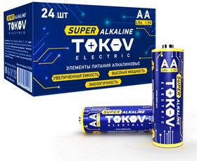 Элемент питания алкалиновый AAA/LR3 24шт./упак. TOKOV ELECTRIC